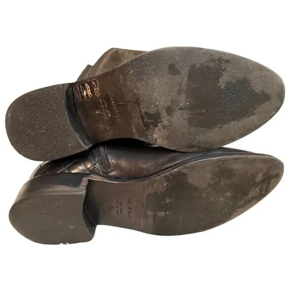 Aquatalia Geneva Black Leather Riding Boots Size 8 - Picture 6 of 10